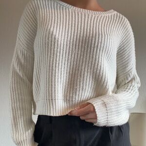 Cozy White Knit Sweater
